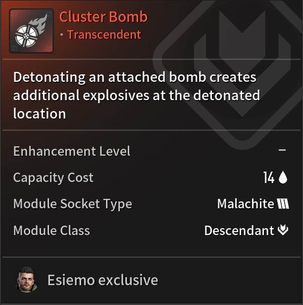 Best Esiemo Transcendent Module - Cluster Bomb Mods - The First Descendant