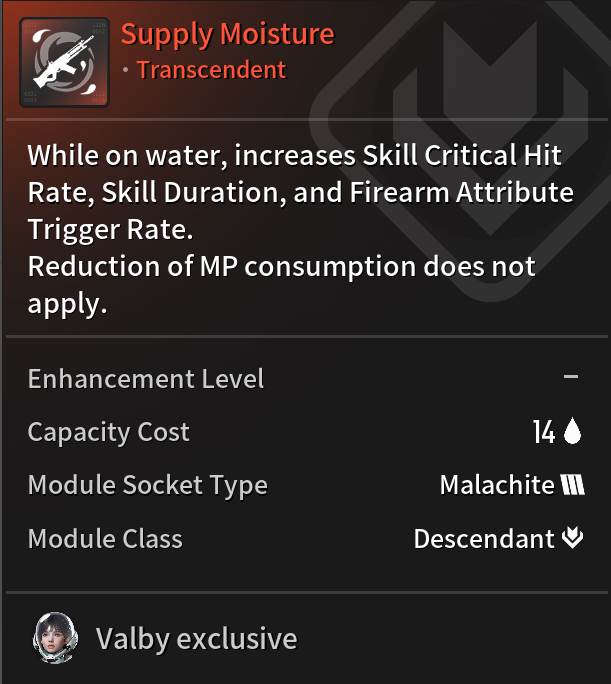 Best Valby Transcendent Module - Supply Moisture Mods - The First Descendant