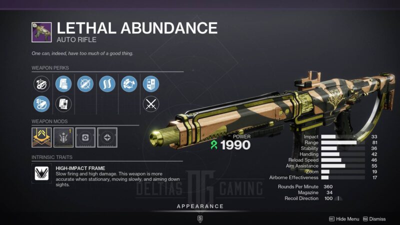 Destiny 2 Lethal Abundance God Roll and How to Get