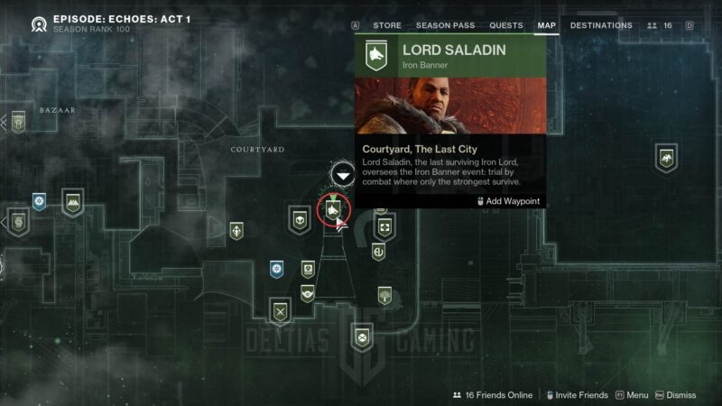 Destiny 2 The Final Shape Lord Saladin Vendor Location