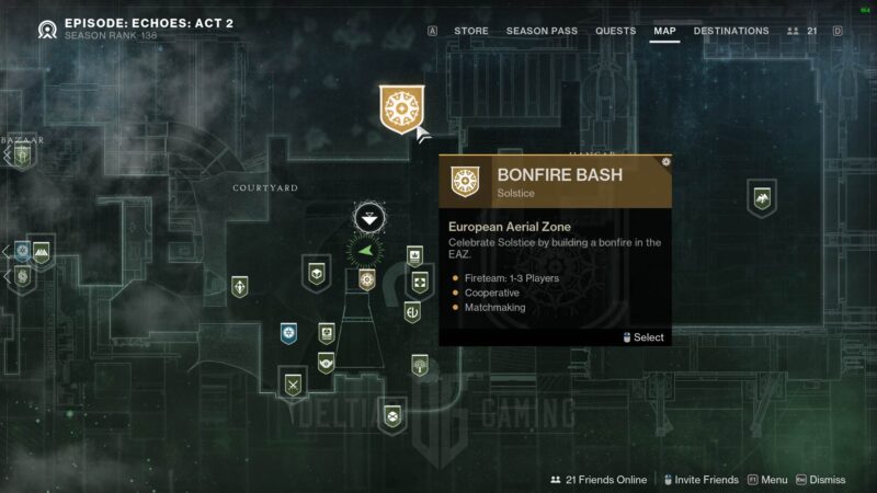 Destiny 2 Solstice of Heroes 2024 Bonfire Bash Location