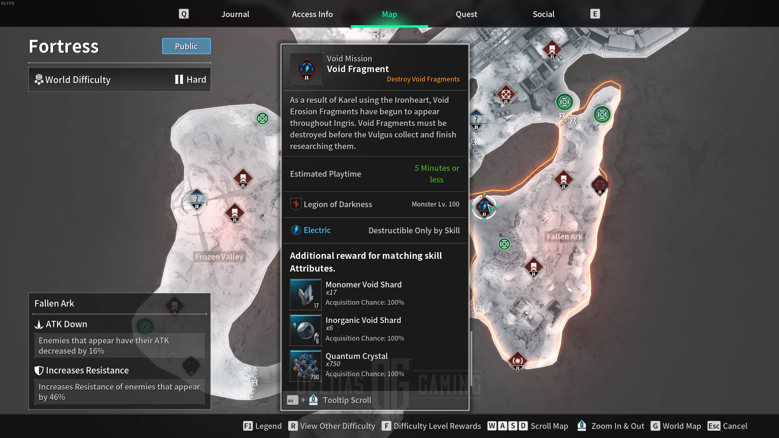 Fortress Fallen Ark Void Fragment Farm Map Location - The First Descendant