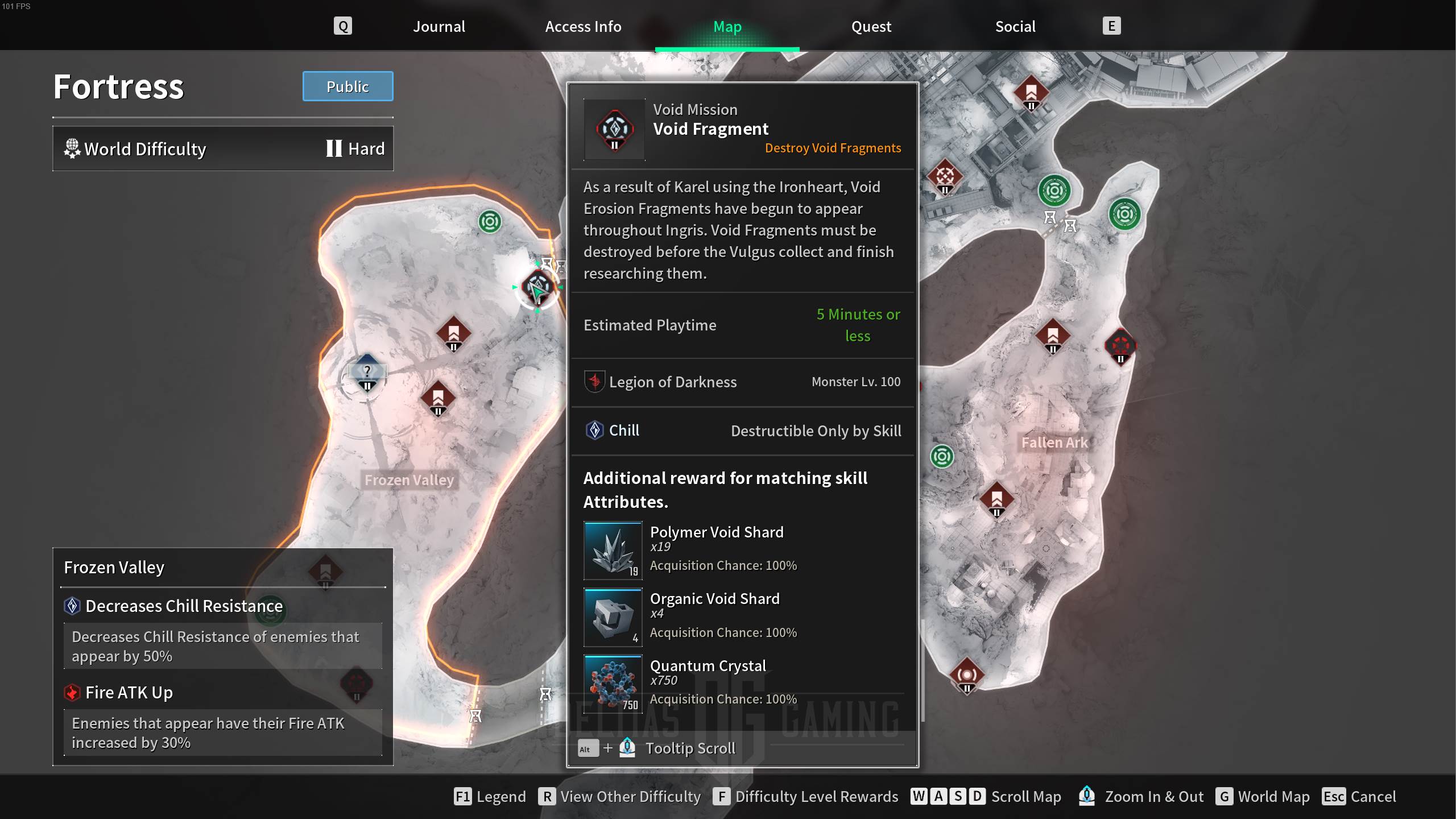 Fortress Frozen Valley Void Fragment Farm Map Location - The First Descendant
