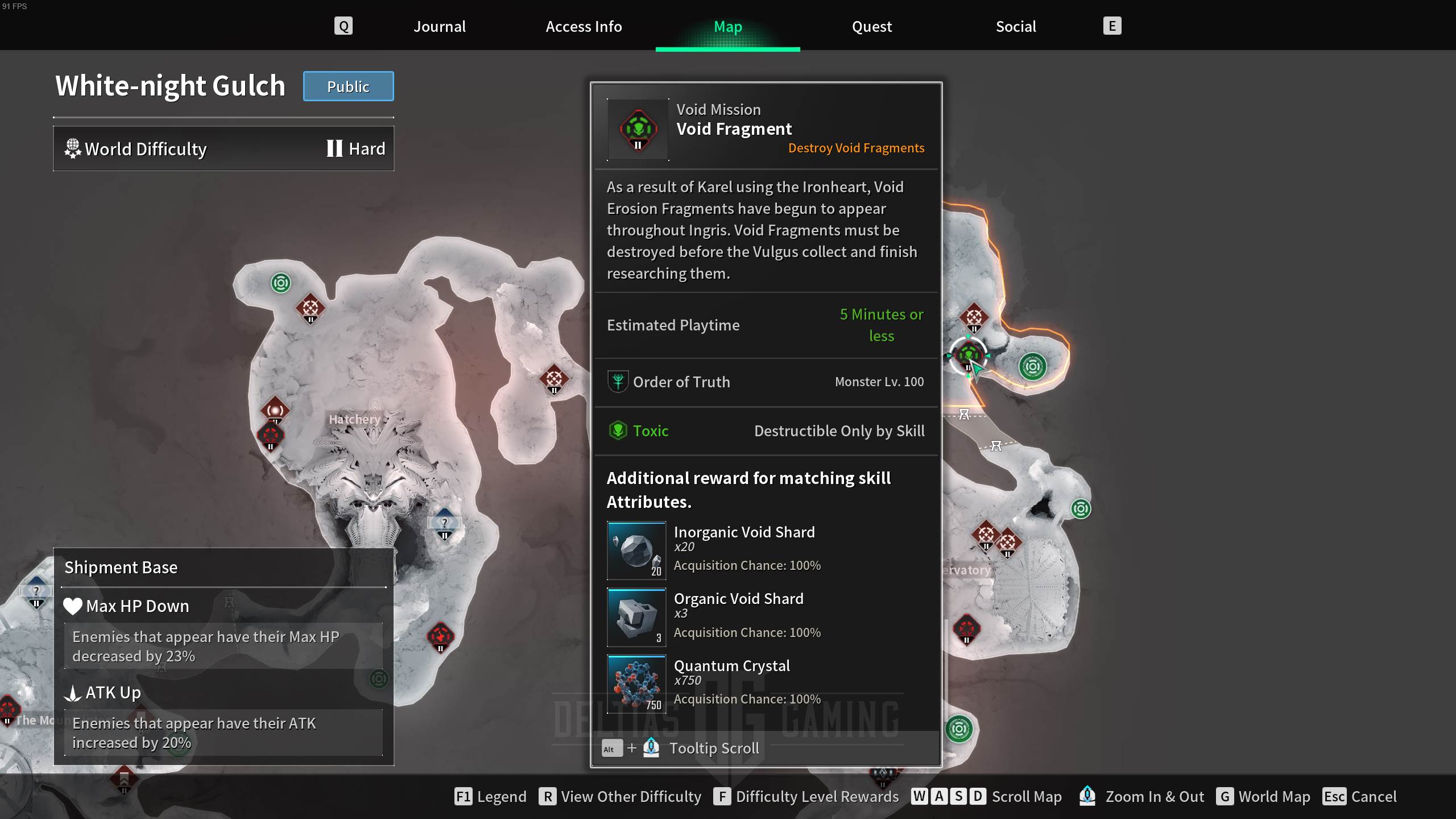 White-Night Gulch Shipment Base Void Fragment Farm Map Locations - The First Descendant