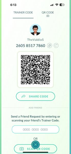 Trainer Code in Pokemon GO.