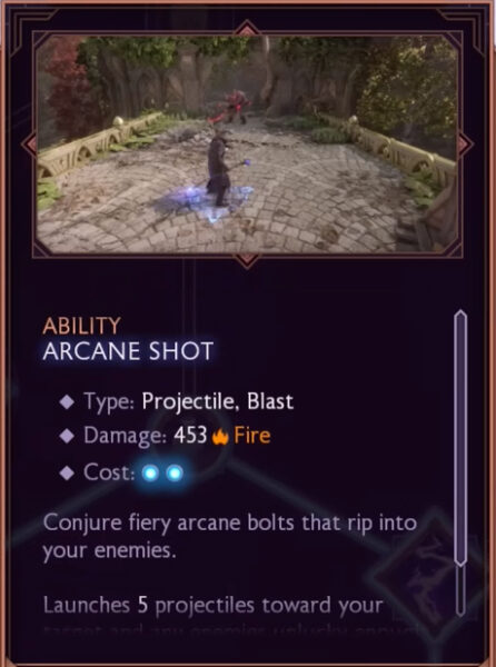 Dragon Age Veilguard Mage ability Arcane Shot