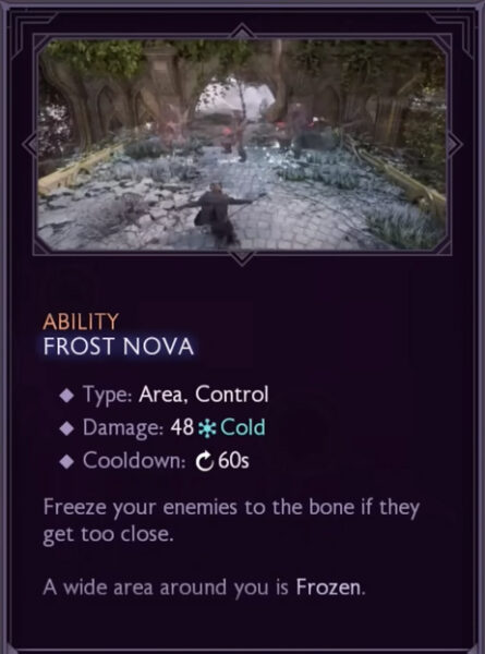 Dragon Age Veilguard Mage ability Frost Nova