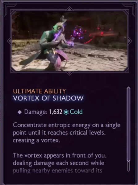 Dragon Age Veilguard Mage class specialization Evoker ultimate ability Vortex of Shadow