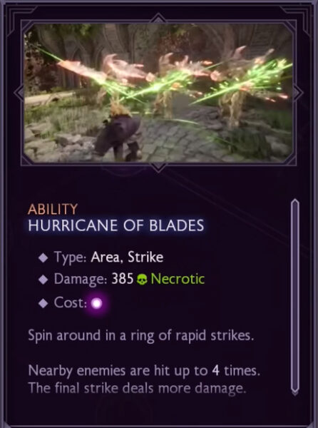 Dragon Age Veilguard Rogue ability Hurricane of Blades