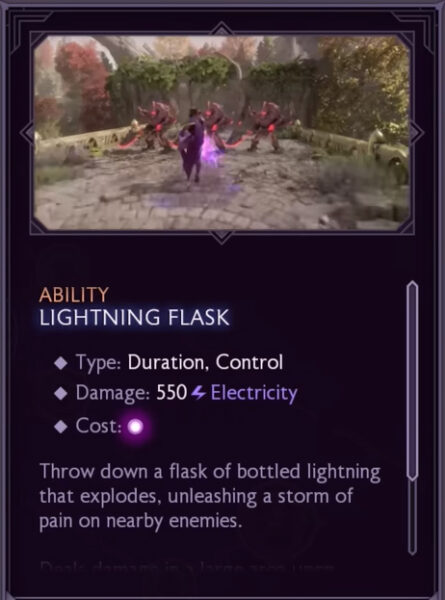 Dragon Age Veilguard Rogue ability Lightning Flask