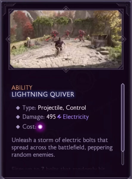 Dragon Age Veilguard Rogue ability Lightning Quiver