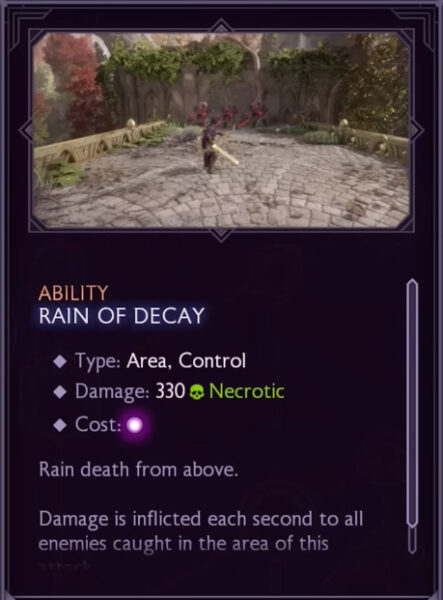 Dragon Age Veilguard Rogue ability Rain of Decay