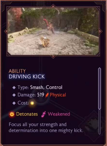 Dragon Age Veilguard Warrior ability Driving Kick