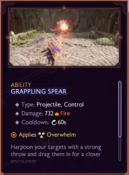 Dragon Age Veilguard Warrior ability Grappling Spear