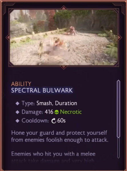 Dragon Age Veilguard Warrior ability Spectral Bulwark