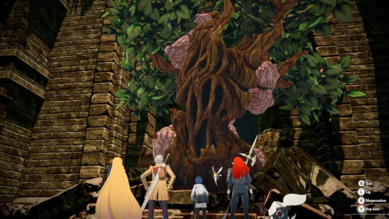 Use the Potion of Blight on the tree roots to begin the fight (Source: Atlus)