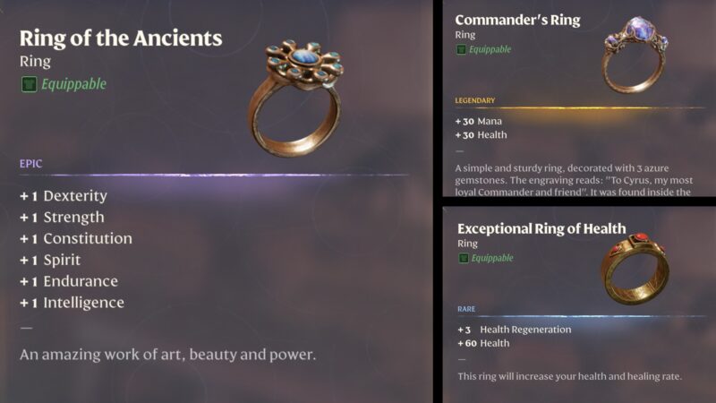 All Rings in Enshrouded Listed