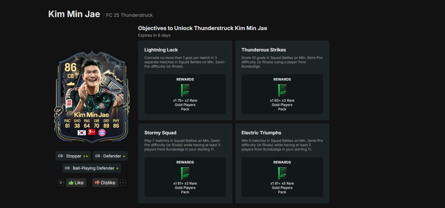 How To Get Kim Min Jae Thunderstruck Card In EAFC 25 - Deltia's Gaming