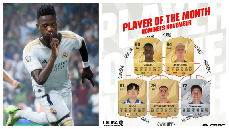 EAFC 25 LaLiga POTM November 2024 Nominees Revealed: Vinicius Jr, Dani Olmo and More