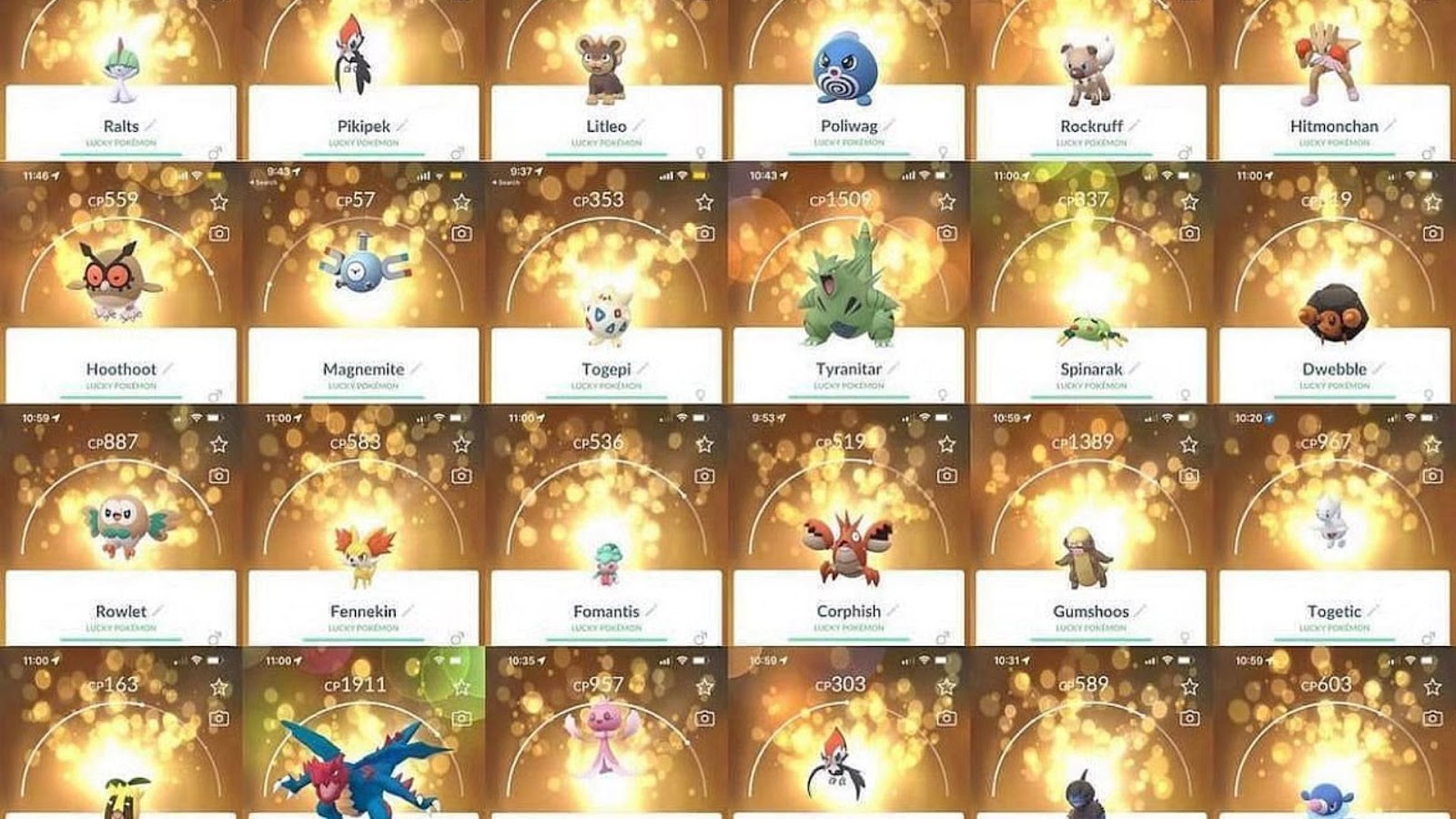 Lucky Pokemon as seen in Pokemon GO.