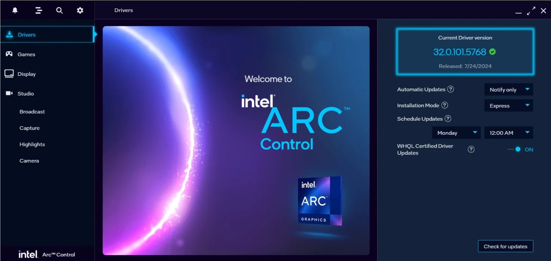 Intel driver (source: reddit )
