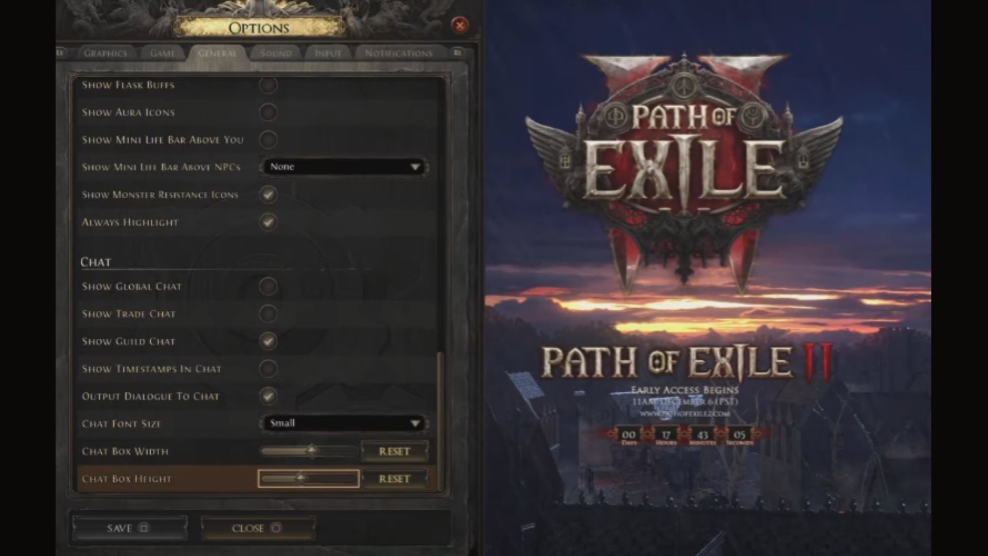 Chat settings (Source: Grinding Gear Games)