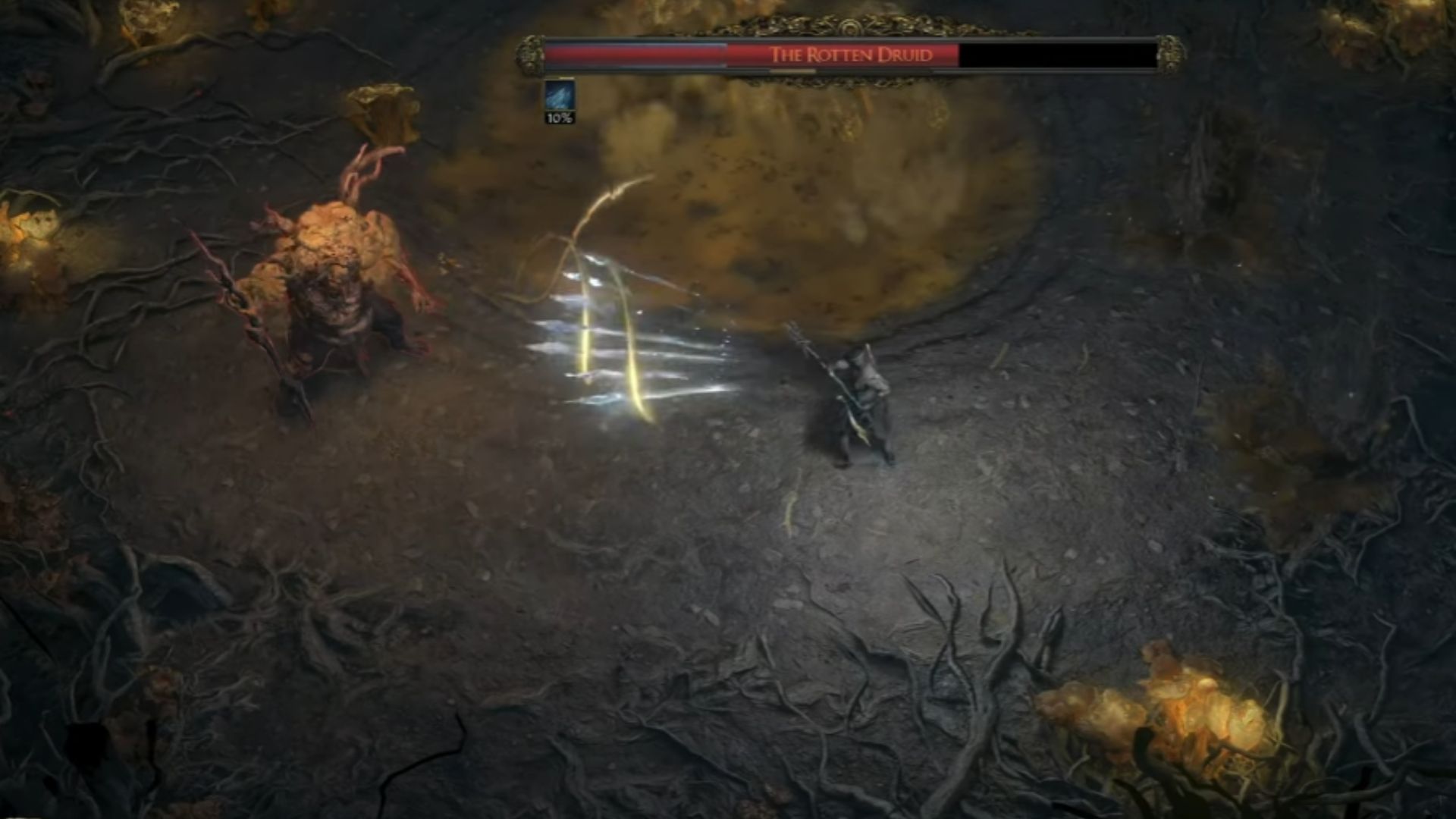 The boss uses ranged attacks (Source: Grinding Gear Games)